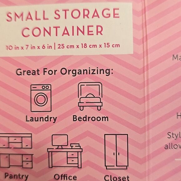 Barbie Logo Heart Ribbed Transparent Storage Bin w/Handles - Picture 12 of 13